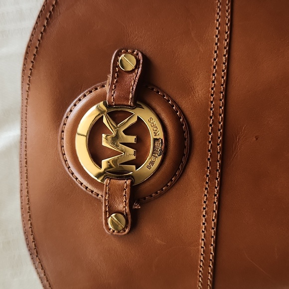MICHAEL KORS Logo Leather Cognac Riding Boots - Picture 2 of 7